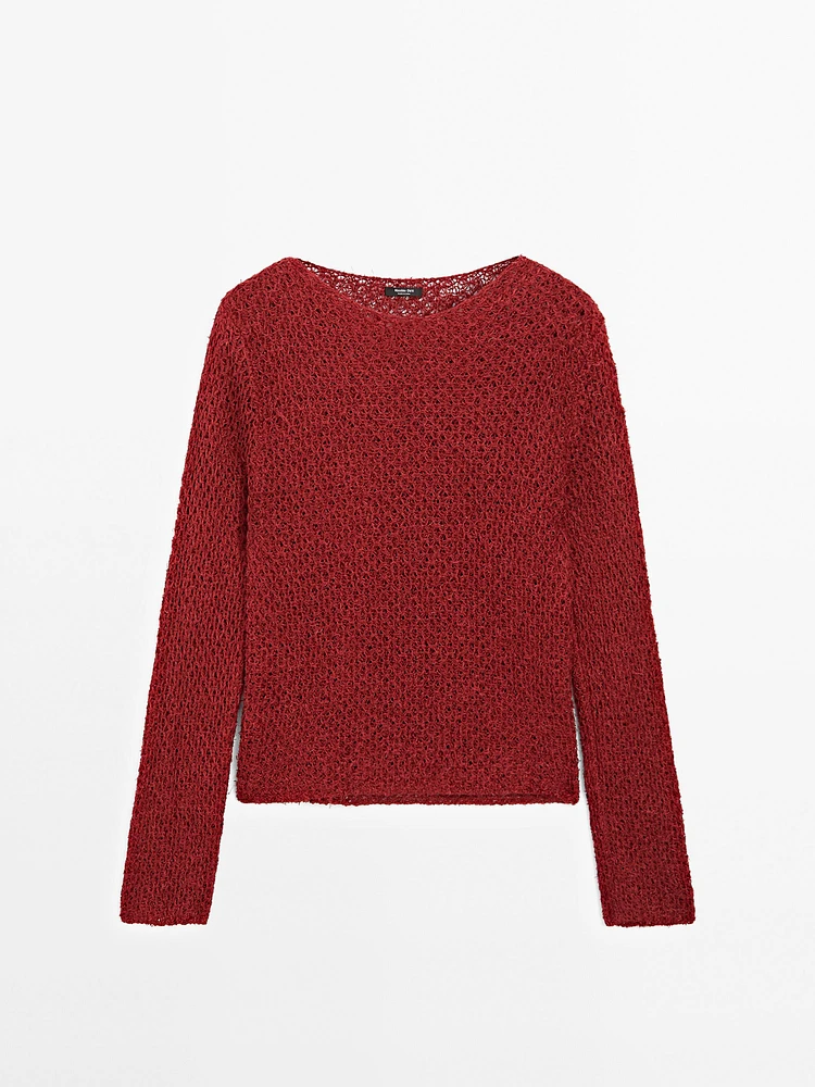 Pull maille ajourée et fil