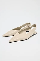LEATHER SLINGBACK BALLET FLATS