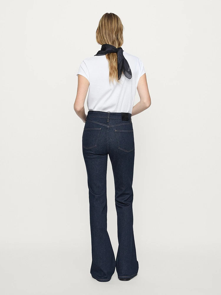 Jean skinny évasé taille haute