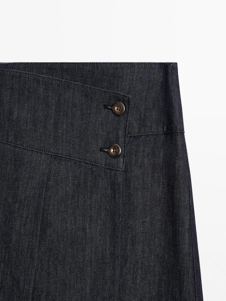 Jupe midi denim coton