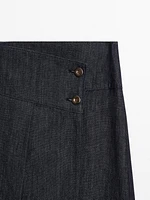 Jupe midi denim coton