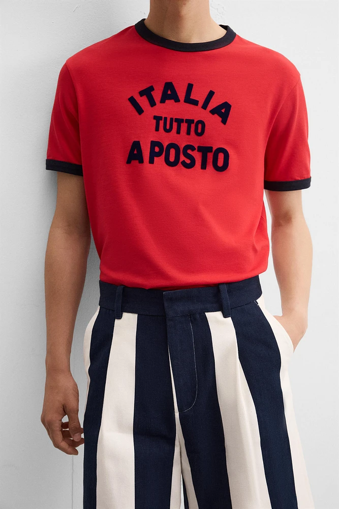 PLEATED STRIPED SHORTS