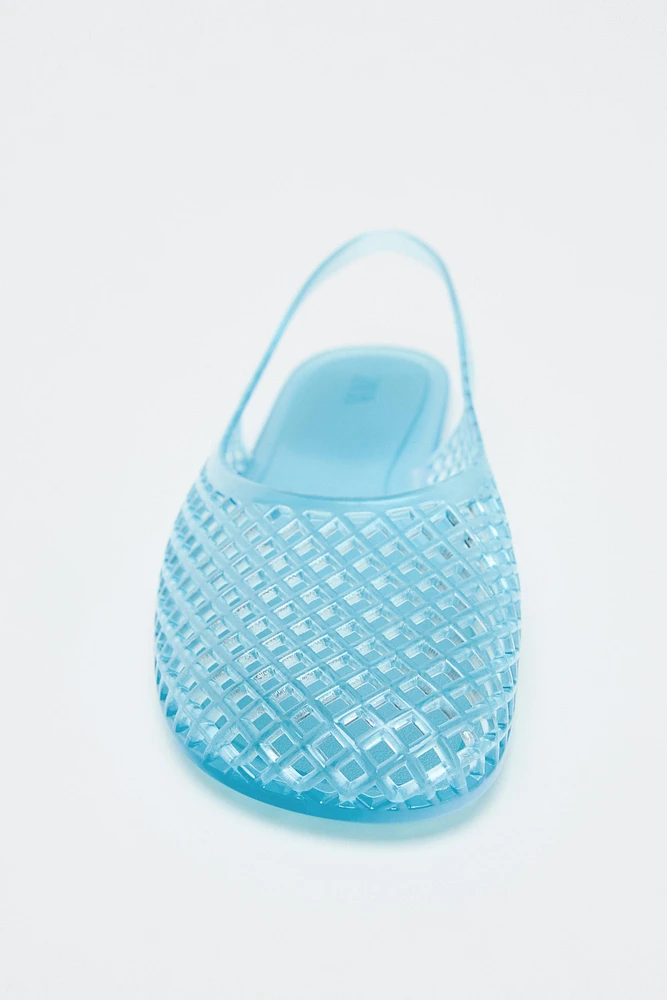 RUBBERIZED EFFECT SLINGBACK SHOES