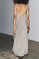 100% LINEN STRAPPY DRESS ZW COLLECTION