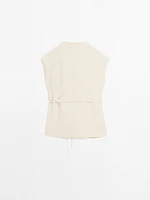 100% linen crossover waistcoat