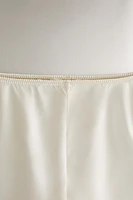 BEIGE SILK SHORTS