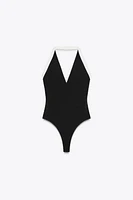 CONTRAST STRETCH BODYSUIT