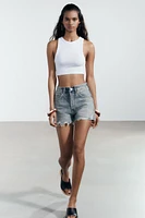 SHORTS EN JEAN TRF TAILLE HAUTE DÉCHIRURES