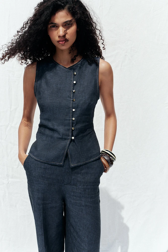 GILET CROISÉ EN LIN