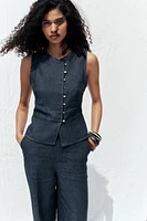 GILET CROISÉ EN LIN