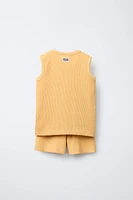 ENSEMBLE DE JOGGING T-SHIRT ET BERMUDA GAUFRÉ