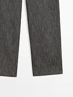 Cotton blend denim trousers