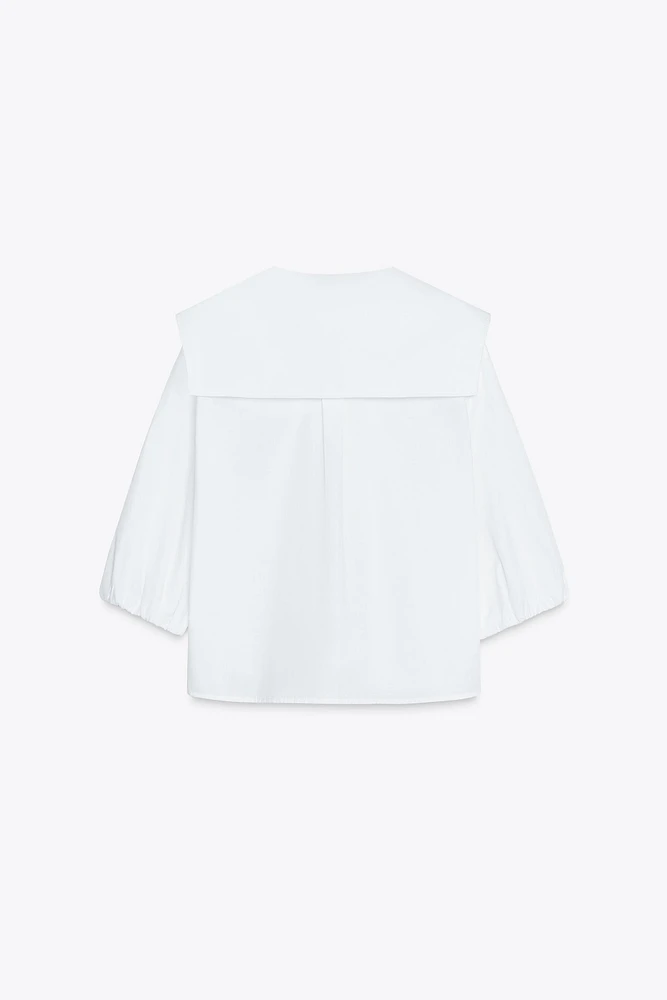 BIB COLLAR POPLIN SHIRT
