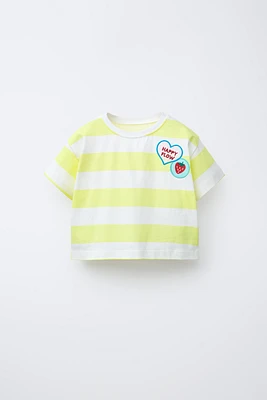 STRIPED PATCH T-SHIRT