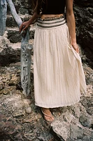 RUSTIC CONTRAST WAIST SKIRT