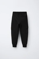 EMBROIDERED CARGO JOGGER PANTS