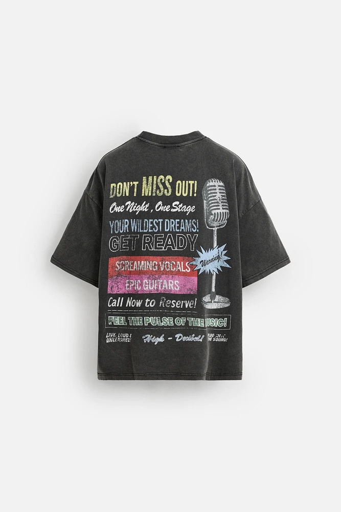 T-SHIRT DÉLAVÉ IMPRIMÉS