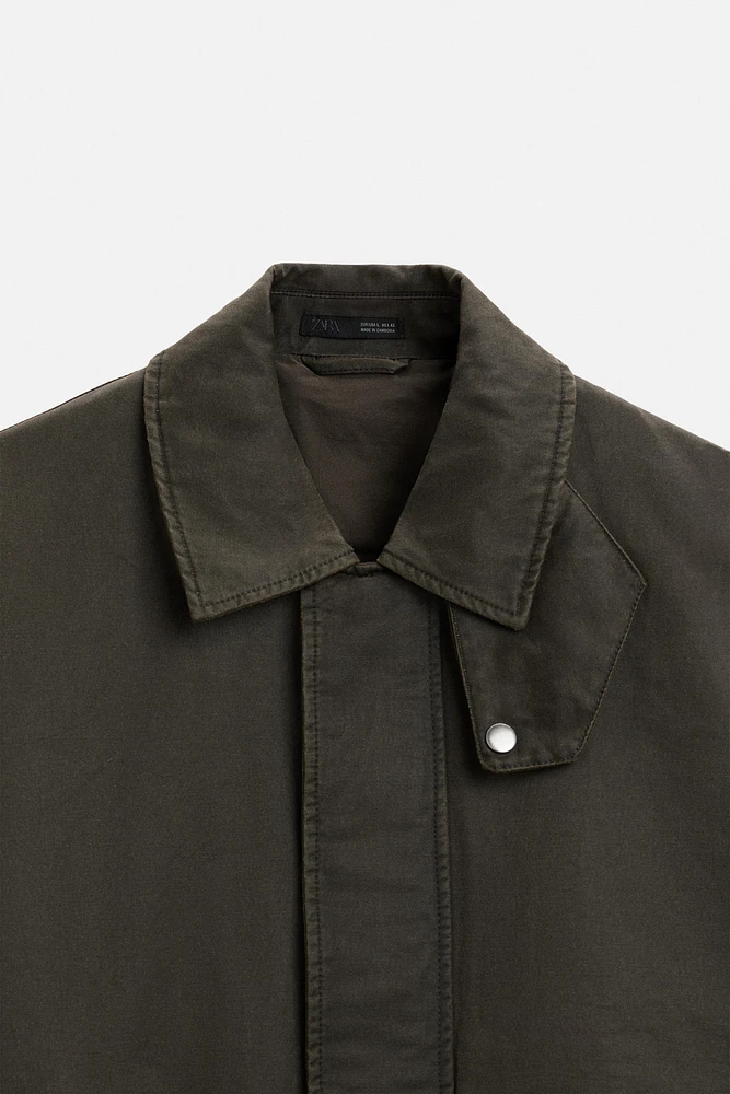 WAXED EFFECT WASHED JACKET