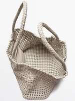 Sac cabas tressé en cuir nappa