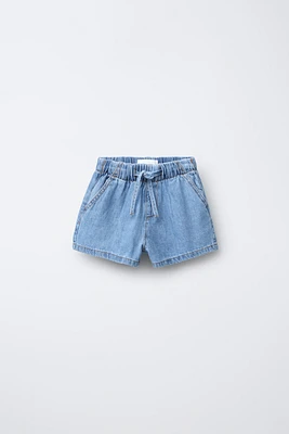 ELASTIC DENIM SHORTS