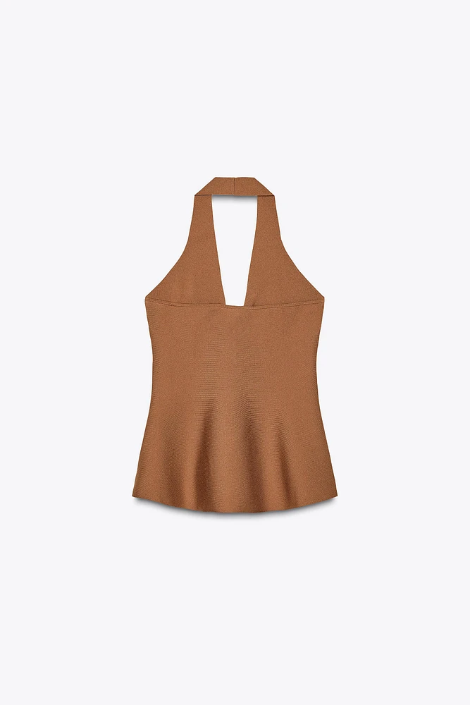 TOP HALTER PÉPLUM