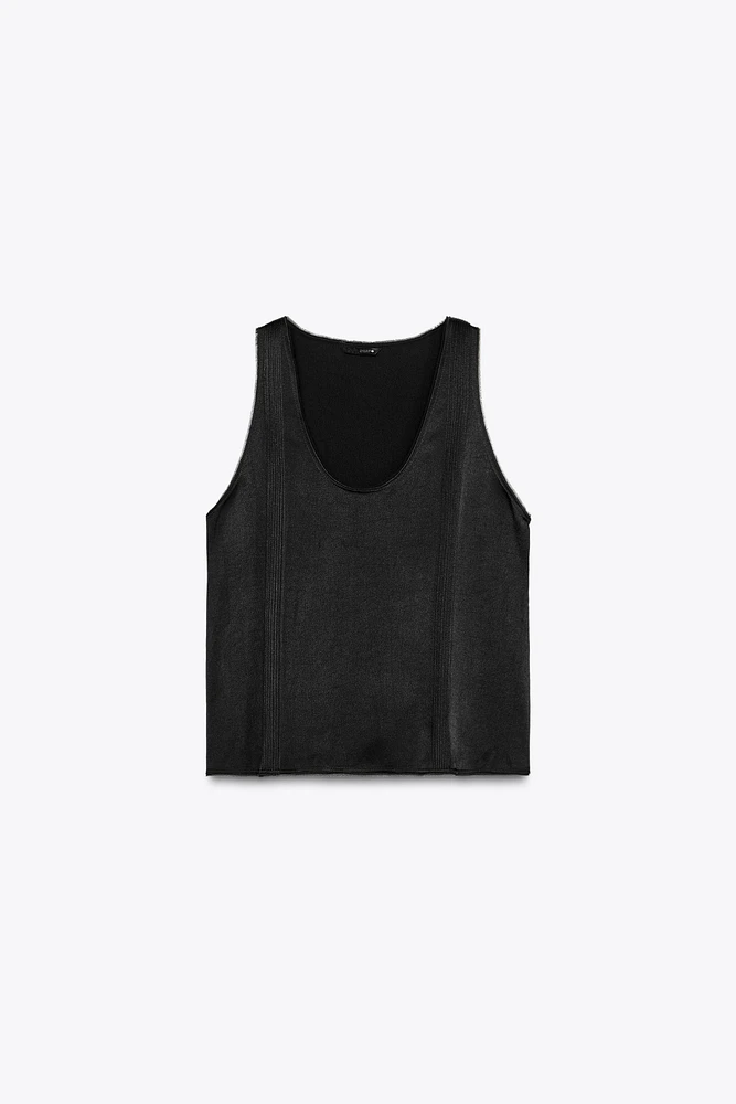 TOP SANS MANCHES PLIS NERVURÉS ZW COLLECTION