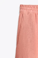 ZW COLLECTION 100% LINEN LONG BERMUDA SHORTS