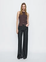 Flared jeans with tie detail