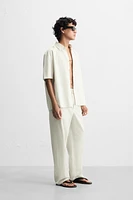 STRIPED COTTON HEMP PANTS