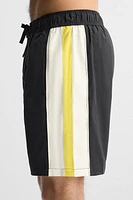 STRIPED LONG SWIM TRUNKS