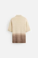GRADIENT PRINT KNIT SHIRT