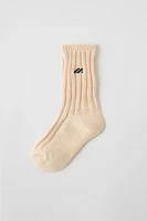 EMBROIDERED KNIT SOCKS