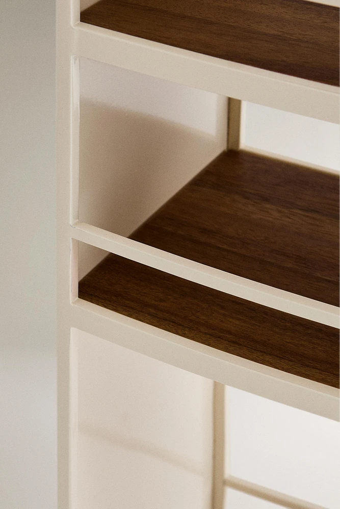 METAL AND WOOD STORAGE CART