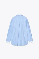 COMBINATION STRIPED POPLIN SHIRT