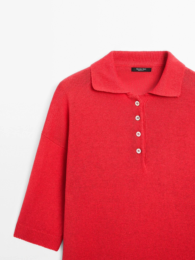 Pull en maille oversize à col polo