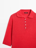Pull en maille oversize à col polo
