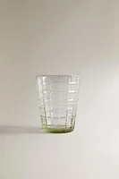 RAISED DESIGN GLASS TUMBLER