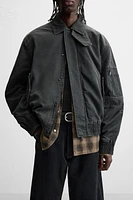 WAXED EFFECT WASHED JACKET