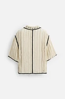CROCHET TEXTURED POLO SHIRT