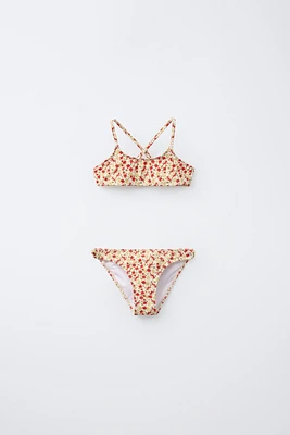 6-14 ANS/ MAILLOT DE BAIN DEUX PIÈCES À FLEURS