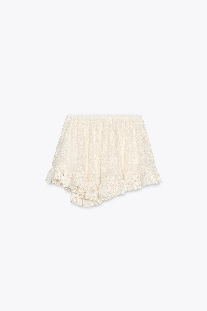 MINI-JUPE DENTELLE VOLANTS