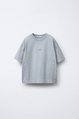 GARMENT DYE EMBROIDERED LOGO T-SHIRT