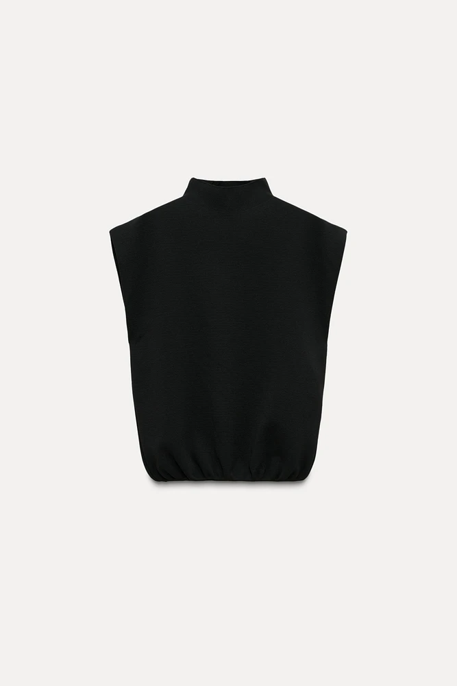 BASIC KNIT MOCK NECK TOP