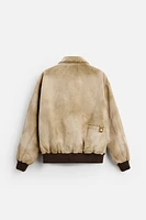 WASHED EFFECT BOMBER JACKET