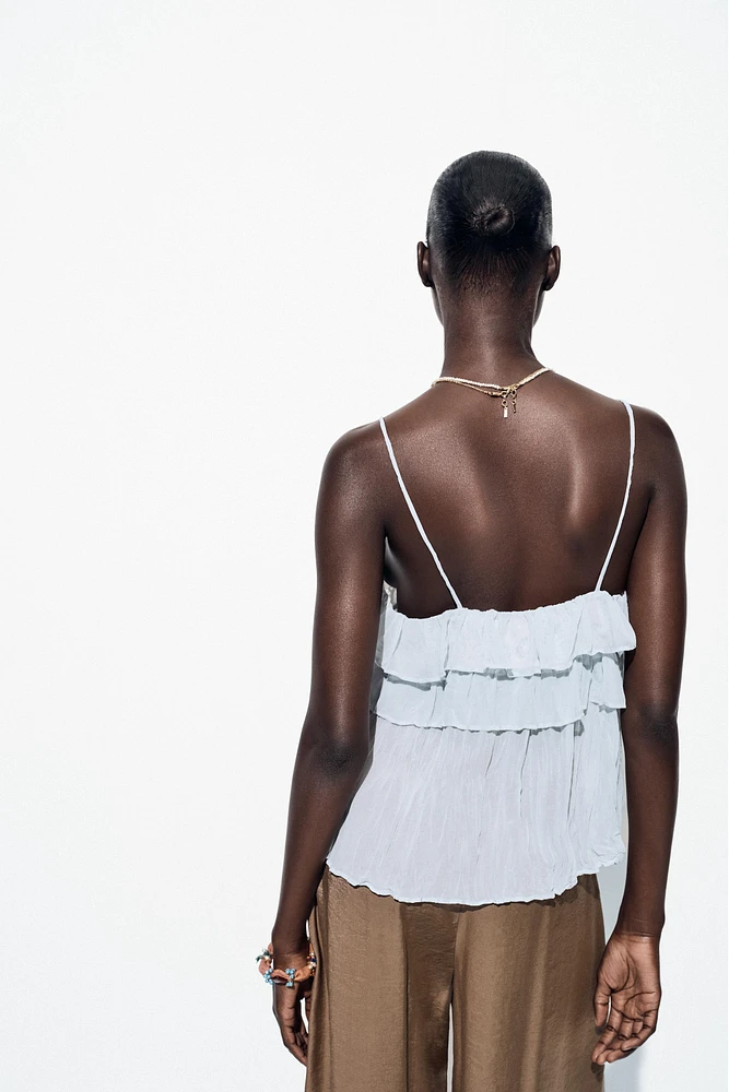RUFFLED CRINKLE EFFECT TOP