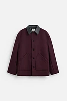 COMBINATION COLLAR WOOL COAT