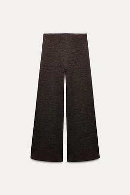 WIDE LEG SOFT PIQUÉ PANTS