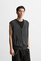 WASHED KNIT VEST