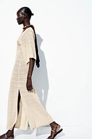 ROBE LONGUE EN MAILLE POINTELLE