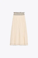 RUSTIC CONTRAST WAIST SKIRT